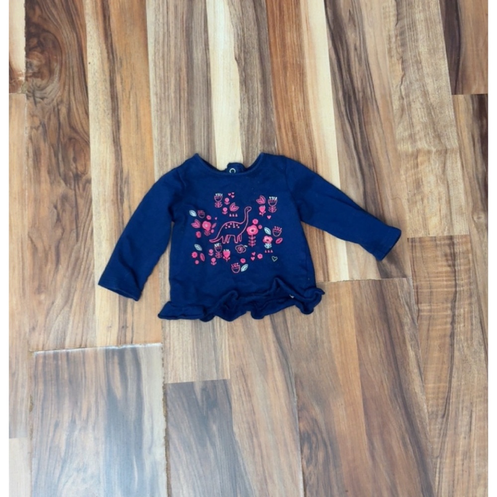 Carter's Navy Long Sleeve Shirt with Pink Design